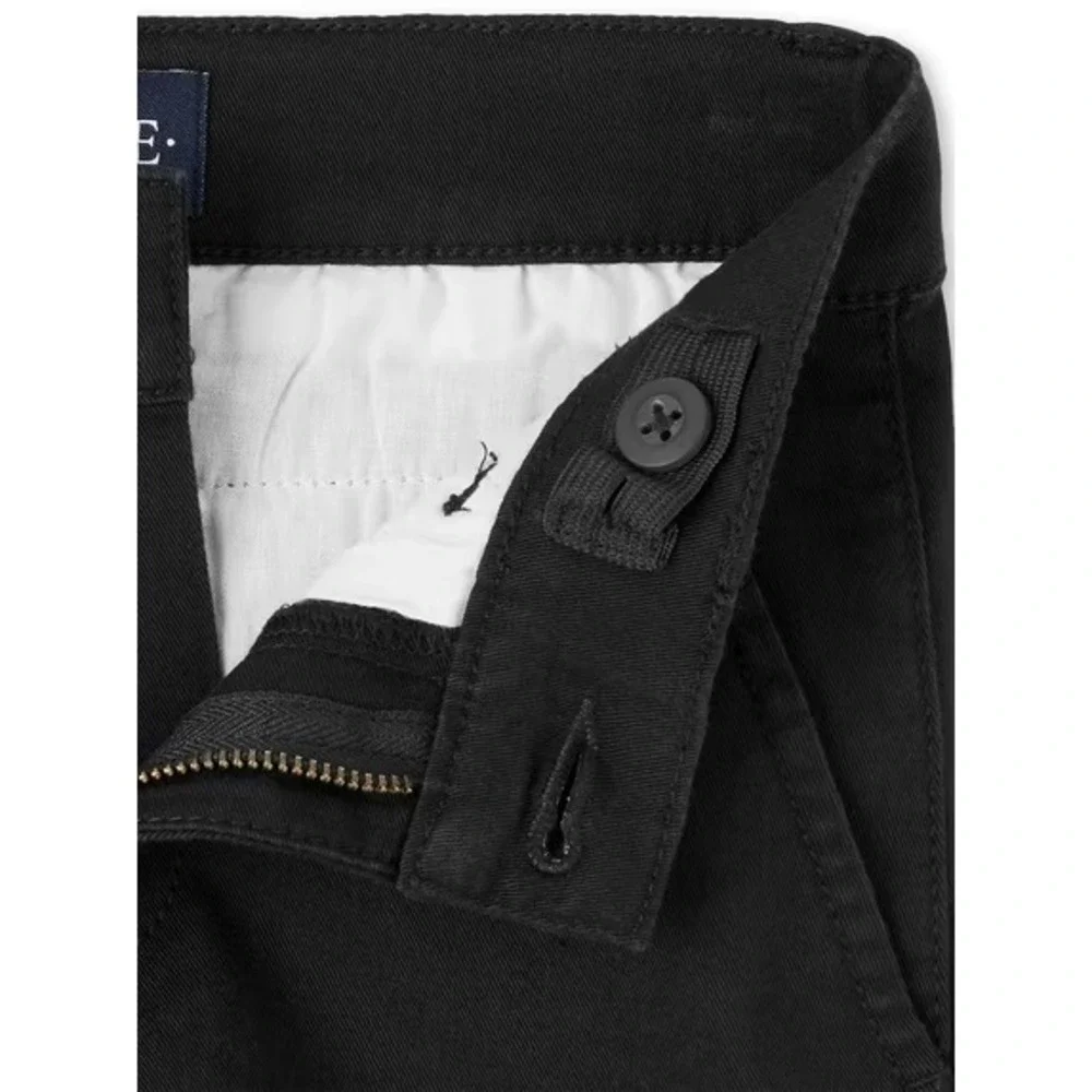 The Children's Place Boys Uniform Chino Pants Size 5 Black Stretch Skinny Fit